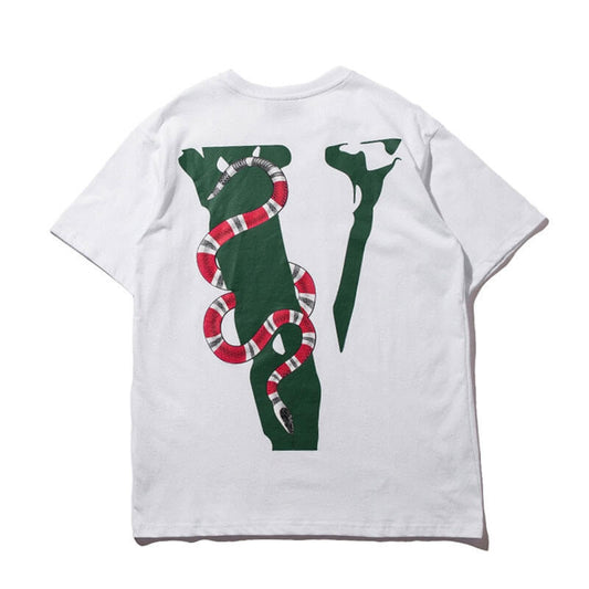 Grey VLONE Friends Snake Printed T-Shirt