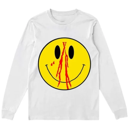 Vlone Blood Smiley Face Sweatshirt – White