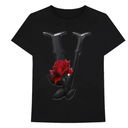 Vlone Black & Red Flower T Shirt