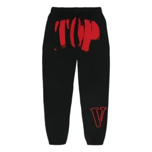 Young Boy NBA Vlone Red TOP Black Sweatpants